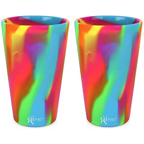 Silipint 2-Pack, Hippie Hops - Silicone Cup Drinkware, BPA-Free, Unbreakable, Microwave Safe, Shatter-Proof - for Any Drink Use, Traveling, Camping, Hiking, Hanging Out, Small or Large Parties Cover