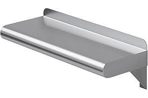 AmGood 6" X 16" 6 Shelf Wall-Mounted Stainless Steel Storage Shelving System...