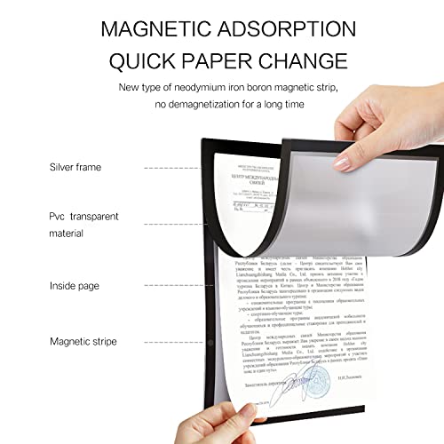 Anwesti XX001 Magnetic Sign Holder 8.5 X 11, Self Adhesive Display Picture Frames Wall Sign Holder With Strong Magnetic Border Document Holder thumb #3