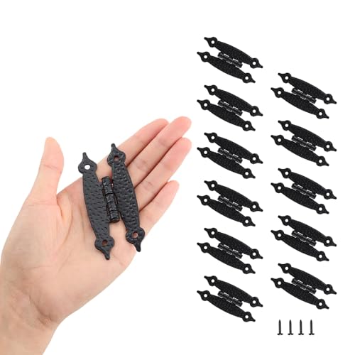 HOME MASTER HARDWARE 12 Pieces (6 Pairs) Cabinet Hinges, Hammercraft Face Frame Flush Mount H Black Cabinet Hinge, Suitable for Kitchen/Bathroom/Furniture Cabinet and Door-3.5'x1.5'