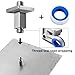 Straight Shower Arm with Flange, Ceiling Mount 3 Inches Rain Shower Head Arm Extension Replacement with Anti-Scratch Escutcheon Plate, DOLGABA Brushed Nickel