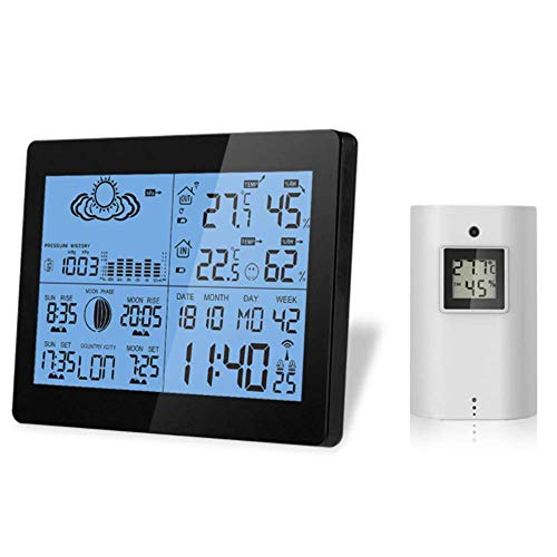 Wetterstationen Wireless Indoor Outdoor, mit Alarm und Temperatur/Luftfeuchtigkeit/Luftdruck/Vorhersage/Wecker, Digitale LCD-Wetterstation