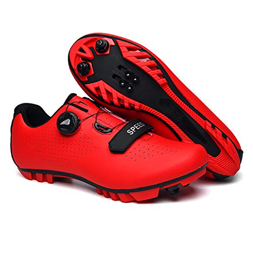 Zapatillas De Ciclismo, Zapatillas De Bicicleta De Montaña Transpirables Y Resistentes Al Viento para Adultos MTB,...