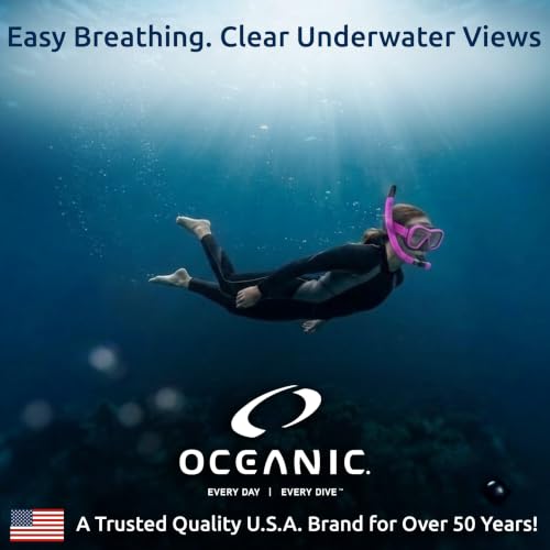 Oceanic Máscara de Snorkel + Tubo Semi-Seco para Adultos, Vidrio Templado miniatura 2