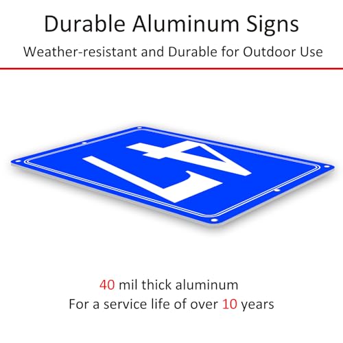 Image of Premium Aluminum Number Signs 47, Metal 12 inch X 8 inch Blue Numbered Signs Outdoor for Parking Lots, Floor, Dock, Court, Aisle, Field, High Visibility, No Fade, Weather-resistant