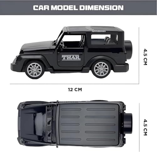 Image of Kammateswara Thar 1:32 Scale Die-Cast Metal Cars in Pull-Back Action Openable Doors Thar with Lights and Music | Alloy Model for Kids | Toys for Kids (Random Color)
