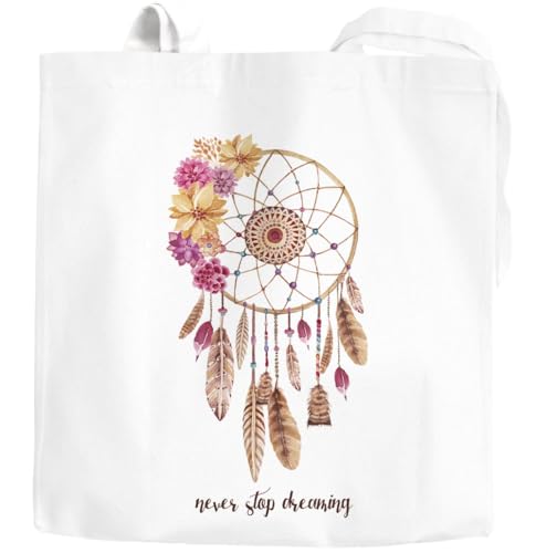 Autiga Jutebeutel Traumfänger Blumen Flower Dreamcatcher Boho Bohamian Watercolor...