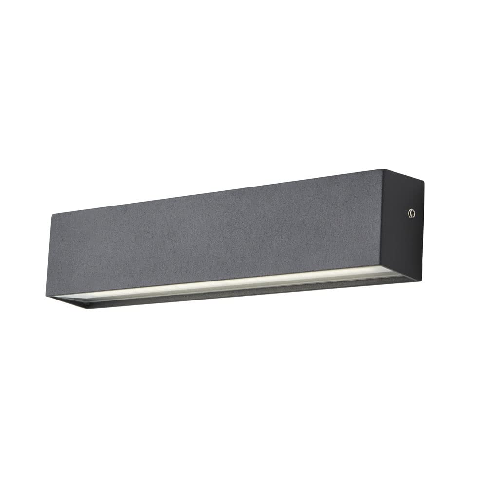 Litecraft Anthracite Edgar Wall Light Led Linear Outdoor Ip54 Rated Fitting - 3 Colours (Anthracite)