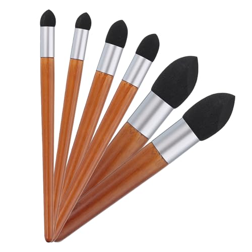 QUARKZMAN Pincel Esponja Para Mezclar, 3 Tamaños Lavable Esfumador Corrector De Sombras Herramienta De Dibujo Reutilizable Para Artistas (Paquete De 6, Rojo)