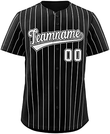 Custom Pinstripe Baseball Jersey Button Down Shirt