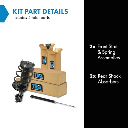 Image of TRQ Front and Rear Complete Strut Assembly & Shock Absorber Kit Complete Strut & Coil Spring Assembly Compatible with 2006-2011 Hyundai Accent Kia Rio Rio5
