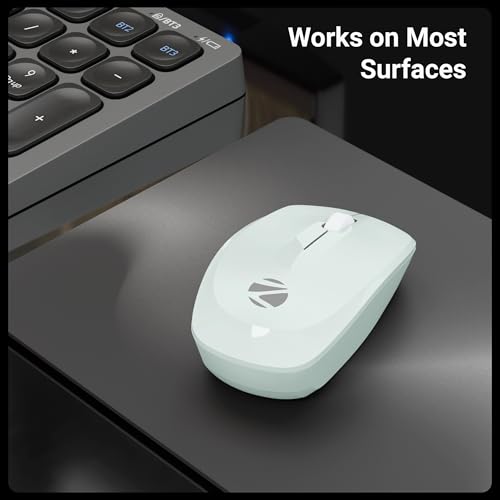 Image of Zebronics Wireless Mouse, 2.4GHz, 3200 DPI, 3 Buttons, Comfortable & Ergonomic, USB nano Receiver, On /Off Switch, Power-Saving Mode, Works on Most Surfaces, for Mac | Laptop | Computer (Freego, Green)