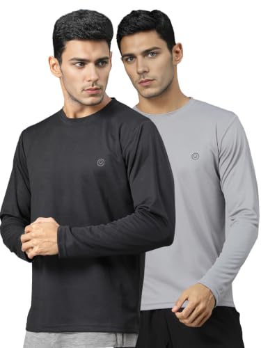 Image of CHKOKKO Gym T Shirts for Men Workout Solid Quick Dry Sports Men T-Shirts Breathable Lightweight Full Sleeve Regular Fit Round Neck Running Stylish Tshirt for man
