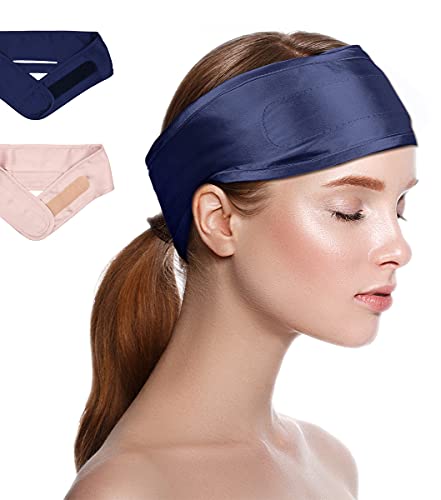FANTASTIC HOUSE Silk Spa Headband for Washing Face, 22 Momme 100% Mulberry Silk Scarf for Hair Wrapping at Night, Adjustable Ponytail Head Wrap Hair Band for Women and Girls for Sleep, Makeup, Sport