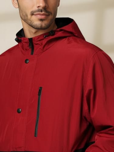 Image of CHKOKKO Sunscreen Jacket for Men Windcheater Hooded Zipper Sports Jacket | UV Protection | Sun Protective | Lightweight Water Resistant | Riding Biker | Outdoor Travel Gym Running