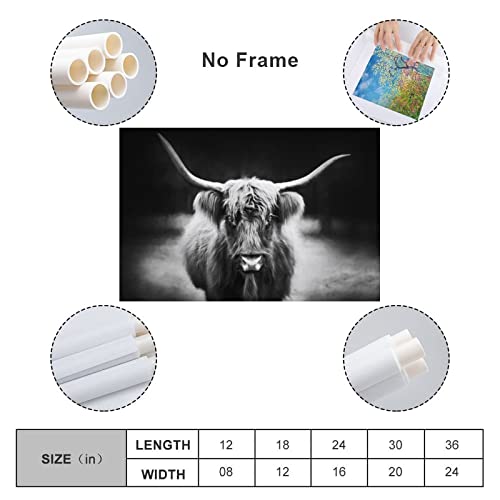 Longhorn Wall Art Modern Art Deco Poster Poster Decorative Painting Canvas Wall Art Living Room Posters Bedroom Painting 20X30Inch(50X75Cm) #TOP1