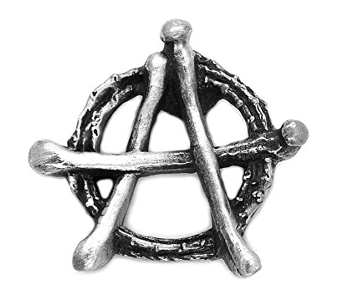 Anarchy Gothic Cross Bones Pin Badge Pewter Brooch (Made in the UK)
