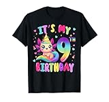 Cute Axolotl 9 Years Old Birthday Party Apparel