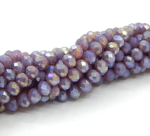 Perlin Pack of 160 Czech Bohemian Crystal Beads, 3 mm x 2 mm, Czech Beads, CZ Glass Faceted Rondelle Beads, Glass Beads - Image 3