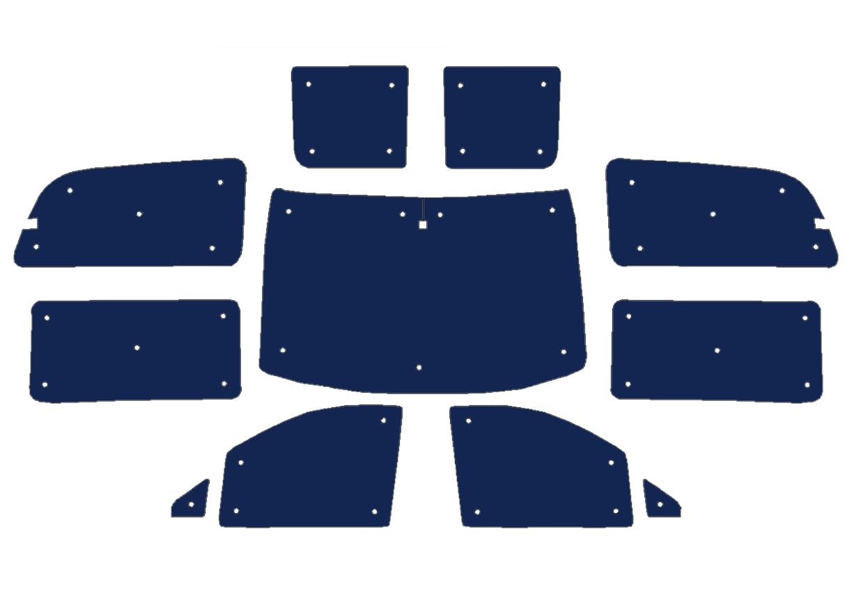 Maty Termiczne Kompatybilne z Mercedes Vito (2003-2014) (Pełen Komplet + Drzwi Do Stodoły) Z Kolorem Podkładu Czarny, Odwracalny