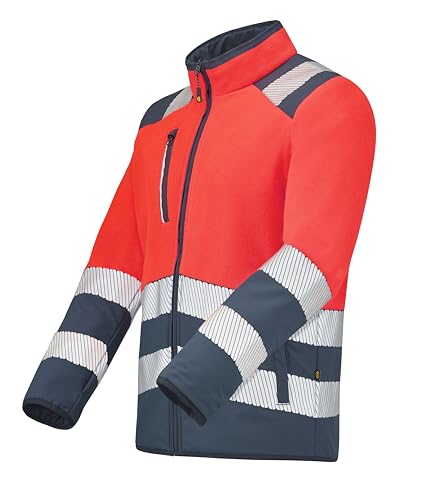 Veste polaire HV Veny Cepovett rouge fluo et navy en taille XL