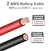 Geosiry 2 AWG Battery Cables, 1FT 2 Gauge Battery Cable with 5/16” Lugs for DIY Enthusiasts and Professional Mechanics, Perfect for Cars and Motorcycles (2AWG-5/16, 1FT)