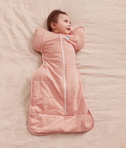 Image of Love to Dream Swaddle Up Transition Bag | 2.5 TOG, 19-24 lbs, Rose Pebbles | Sleep Sack with Patented Zip-Off Wings for Arms-Free Transition | Snug Fit & Easy Diaper Changes | Cool Temps 61-68 F