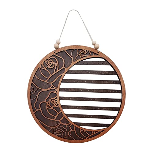DEDEMCO Support mural en bois pour boucles d'oreilles, 25 cm, organiseur de bijoux à suspendre au mur, organiseur de boucles d'oreilles, support pour bijoux et clous d'oreilles, A1 Cover