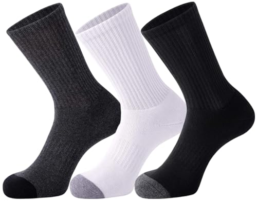 Image of Women's Hiking Running Athletic Soft Cotton Moisture Cushioned Compression Crew Socks