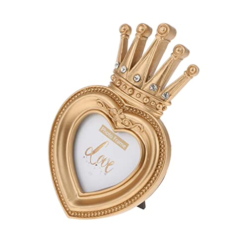 Qianly Moldura em Ouro com Resina para Foto Decoração de Estilo, Coração-Forma 3 polegadas