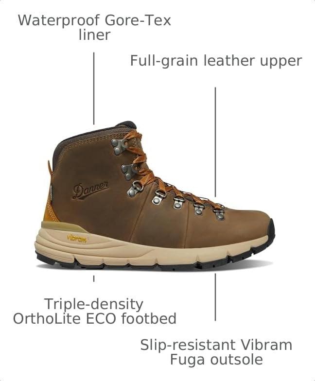 Image of Danner Mountain 600 Hiking Boots for Women - Waterproof, Durable Suede Upper, Breathable Lining, Triple-Density Footbed & Vibram Traction Outsole