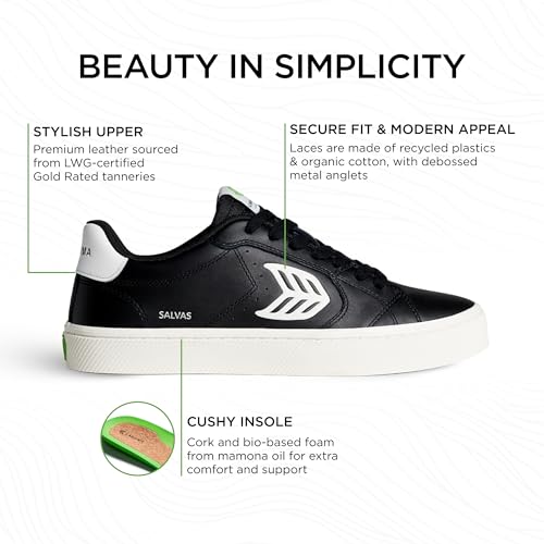 SALVAS Premium Leather Sneakers, Comfortable Shoes for Women, Lightweight & Sustainable, Versatile Casual Footwear with 100% Vegan Insoles, Rubber Soles2