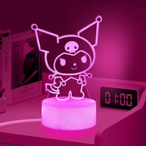 Image of sunduck Pink Kawaii Night Light with Corded Control- Cute Dreamy Girls Room Decor, Perfect Birthday /Christmas Gift for Kids, Unique Holiday Present