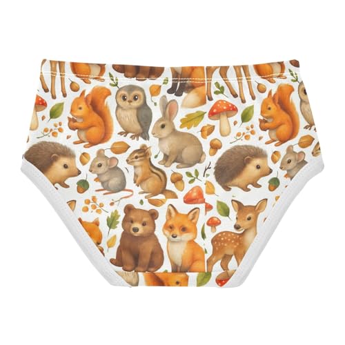 Joisal Cotton Girls Underwear Toddler Cute Woodland Animals Deer Cute Panties Girl Fun Print Briefs Kids Undies 2t2