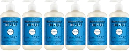 Image of Mrs. MEYER'S Clean Day Liquid Hand Soap, Blueberry Scent, 12.5 Ounce Bottle, (Pack of 6)