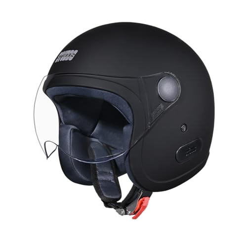Image of Studds Jet Open Face ISI Certified Helmet with Chopper Visor MATT Black - XL