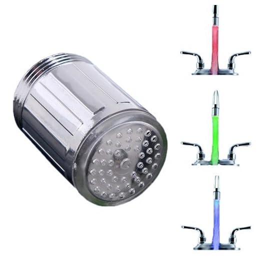 LED lumière Embout Robinet D'eau évier lavabo Sonde Température Mousseur Faucet