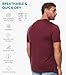 Merino Wool T-Shirt Mens - Short Sleeve Merino Wool Shirts for Men Sport Lightweight Thermal Base Layer Hiking Tshirt (X-Large, Burgundy Pocket Shirt)