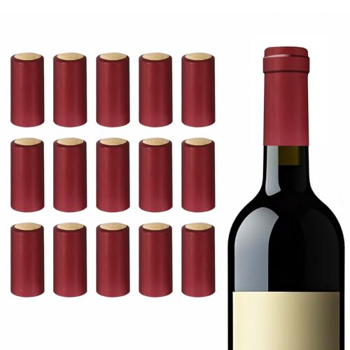 PATIKIL PVC Gorro Termorretráctil 30x60mm, 60 Piezas Sellador De Botellas De Vino Gorros Termorretráctiles Para Bodegas Favoritos De Fiesta En Casa Botellas De Aceite, Rojo