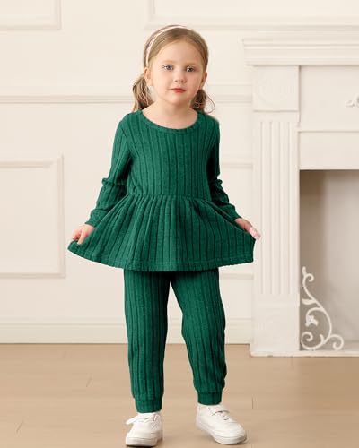 Mioglrie Toddler Baby Girl Clothes Fall Winter Outfits Infant Girl Sweatshirt Top 6 9 12 18 24 Months 2T 3T Pants Set - Image 3