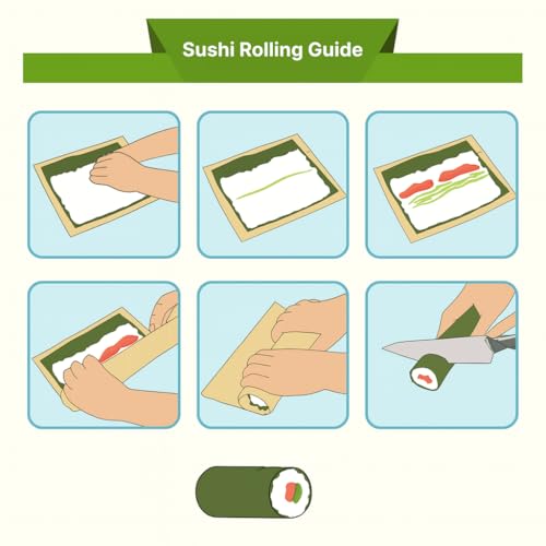 JapanBargain S-3155, Green Bamboo Sushi Roller Mat 9-1/2-inch Square