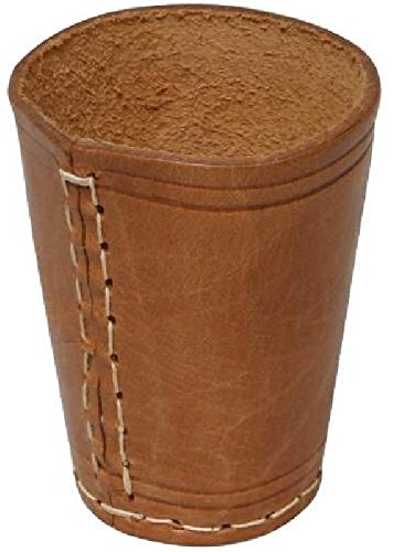 Bussolotto per dadi ASS 22574014, in pelle bovina, 9 cm, colore naturale