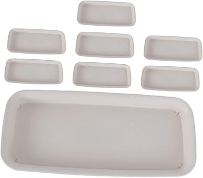 FUNOMOCYA 8pcs Flower Pot Tray Rectangle Planter Indoor White Plant Pots Indoor White Serving Tray Plant Plate Flower Box Tray Plastic Saucer Plant Dish Plant Tray House Plant Pots Saucers