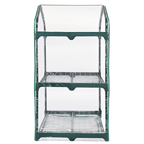 Palm Springs 2 -Tier Mini Greenhouse With Cover And Roll-Up Zipper Door #TOP3
