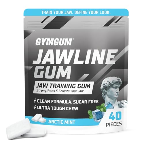 GYMGUM Jawline Gum Ultra Hard Chewing Gum | Zero Sugar No Artificial Sweeteners No Calories | Keto-Friendly Mewing Gum for Jawline Training