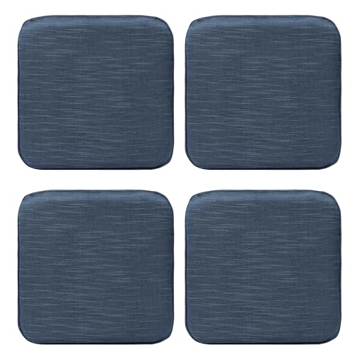 RACE LEAF 4er Set Memory Foam Anti-Rutsch-Stuhlkissen 40,5x40,5 cm, Sitzkissen, wasserfeste Oberfläche, rutschfeste Unterseite - Stuhlkissen blau