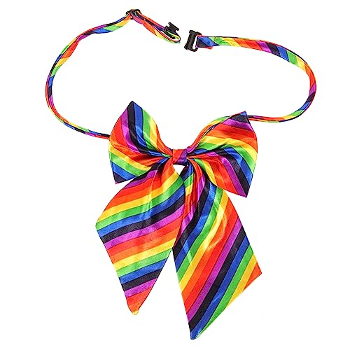 IWOWHERO 3pcs Fashionable Rainbow Bow Tie Set Stylish Party Accessory for Women Pride Decor Polyester Photo Prop for Gatherings
