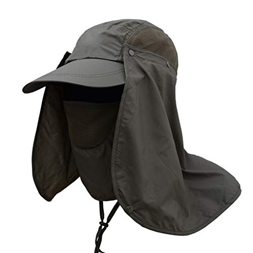 Chapeau de soleil homme avec protection visage pour l'été