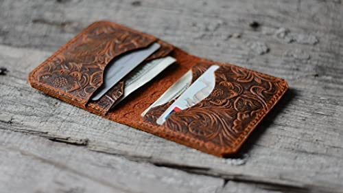 Personalized handmade Minimalist Bifold Wallet, Men's Minimalist Card Holder Distressed Leather Wallet4