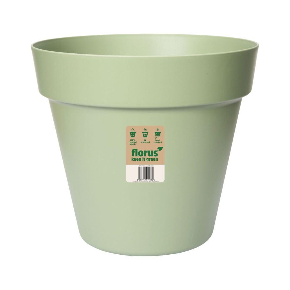 Rajani Mint Green Elho Paris Large Plant Pot 40Cm Diameter Weather-Resistant Plastic Flowerpot Indoor Outdoor